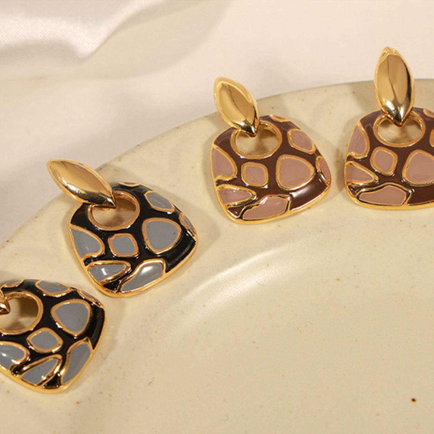 Copper Oil Drip Earrings - Trendsi - Flyclothing LLC
