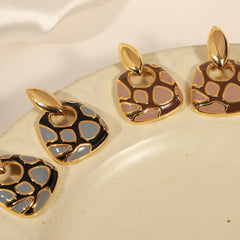 Copper Oil Drip Earrings - Trendsi