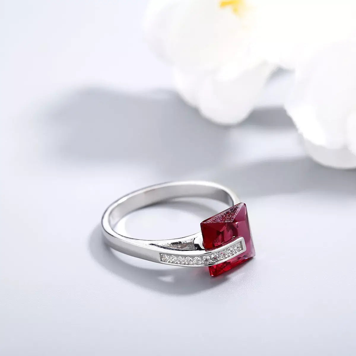 925 Sterling Silver Square Ring - Trendsi - Flyclothing LLC