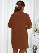 Button Up Half Sleeve Top and Shorts Set - Trendsi - Flyclothing LLC