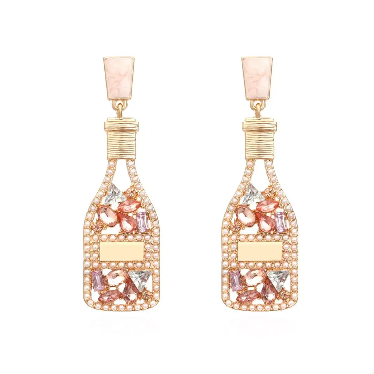 Champagne Bottle Drop Earrings - Trendsi - Flyclothing LLC