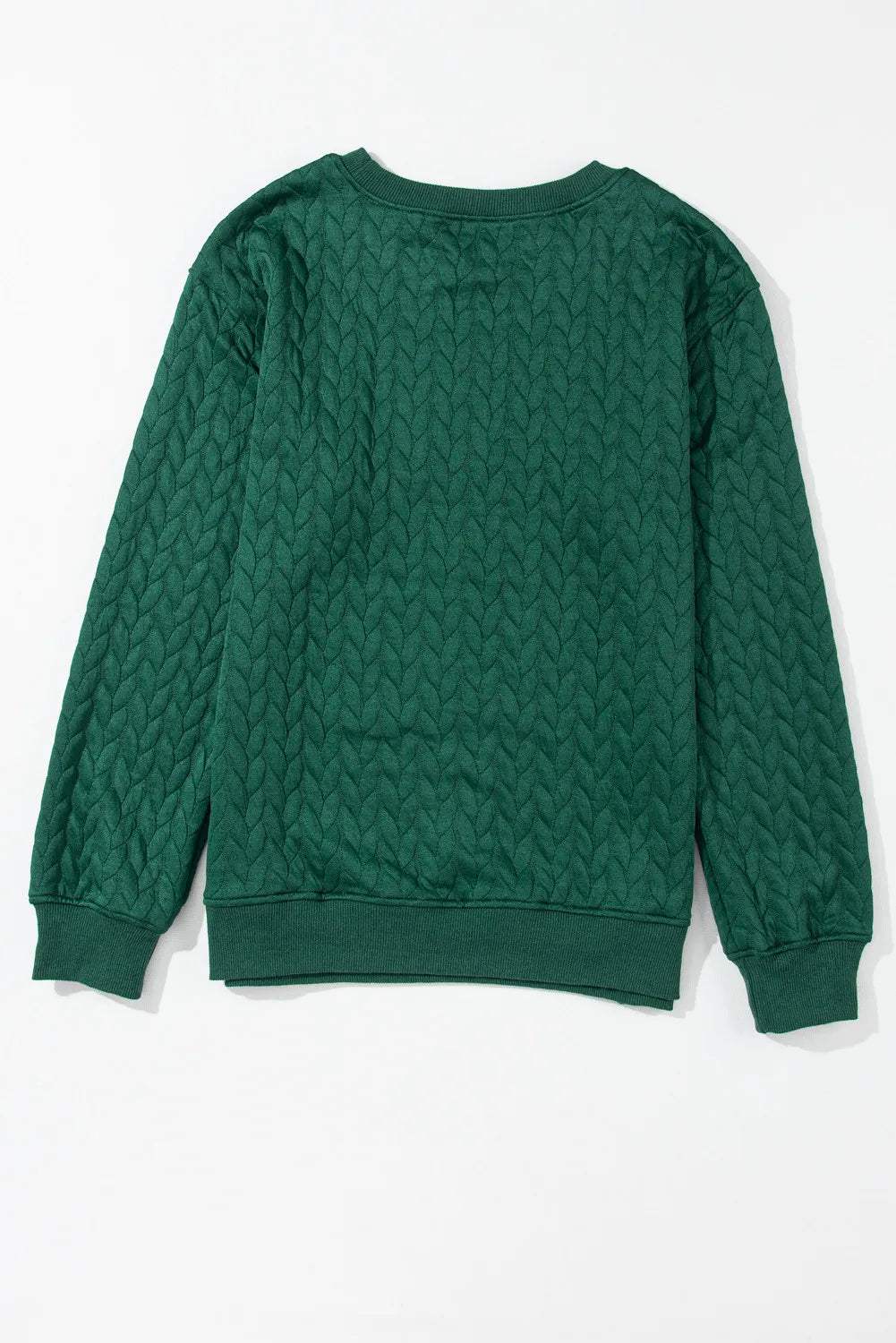 Full Size MERRY AND BRIGHT Cable Knit Pullover Sweatshirt - Trendsi - Flyclothing LLC