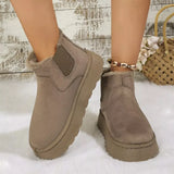 Round Toe Platform Ankle Boots - Trendsi - Flyclothing LLC