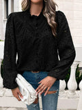 Frill Round Neck Long Sleeve Shirt - Trendsi - Flyclothing LLC