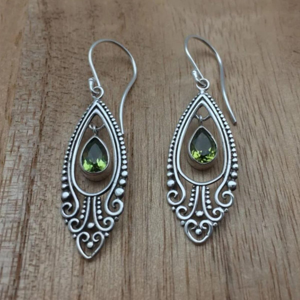 Alloy Rhinestone Cutout Earrings - Trendsi