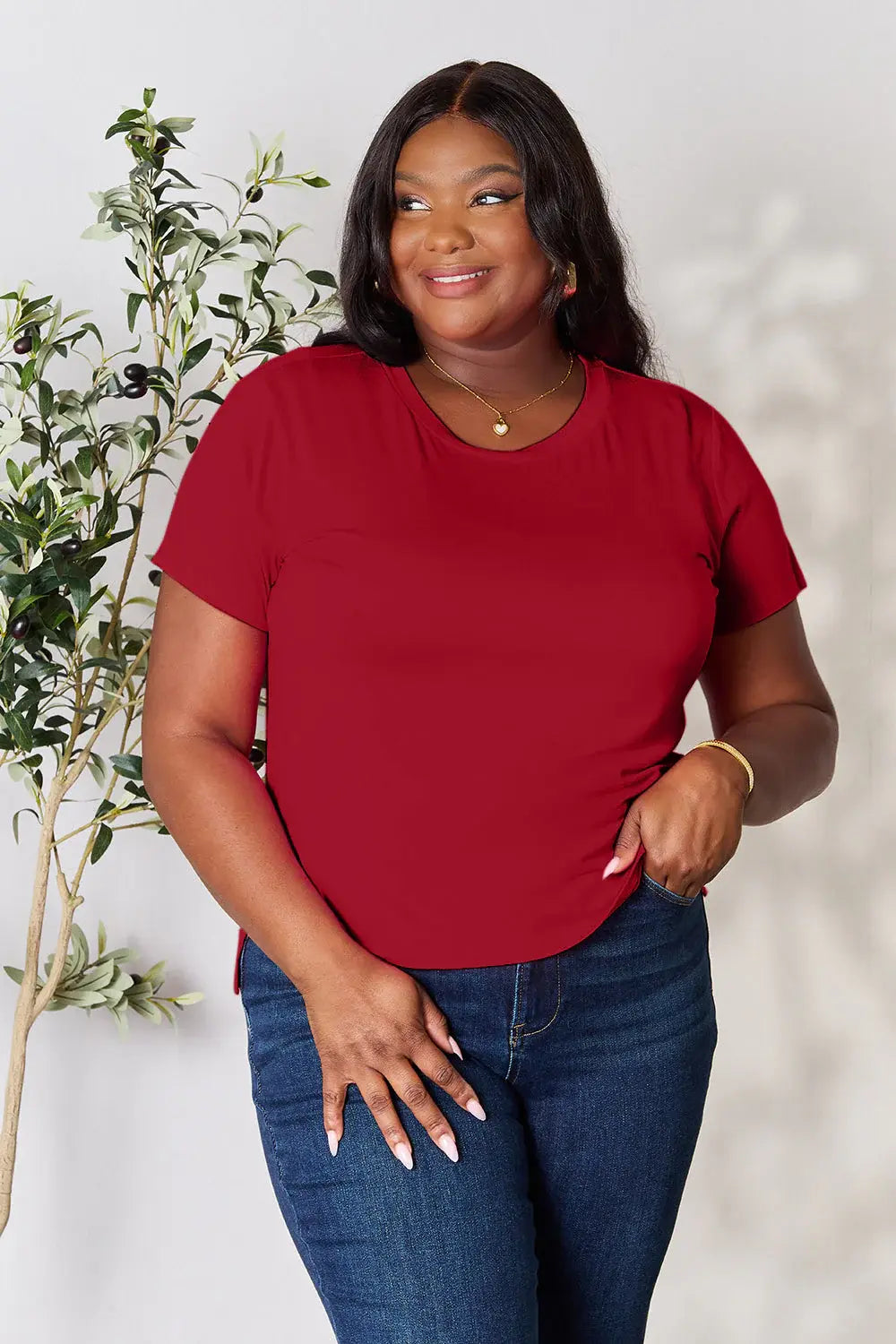 Basic Bae Full Size Round Neck Short Sleeve T-Shirt - ShopBasicbae - Flyclothing LLC