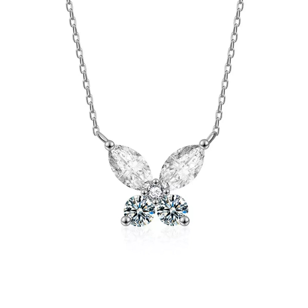 925 Sterling Silver Moissanite Butterfly Necklace - Trendsi - Flyclothing LLC