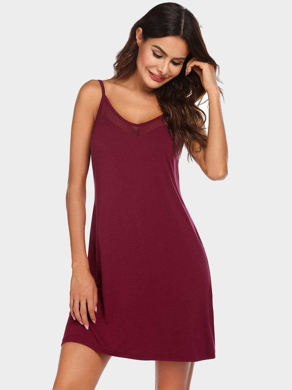 Scoop Neck Spaghetti Strap Lounge Dress - Trendsi - Flyclothing LLC