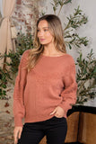 Sew In Love Boat Neck Long Sleeve Sweater - Trendsi