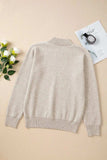 Mock Neck Long Sleeve Sweater - Trendsi - Flyclothing LLC