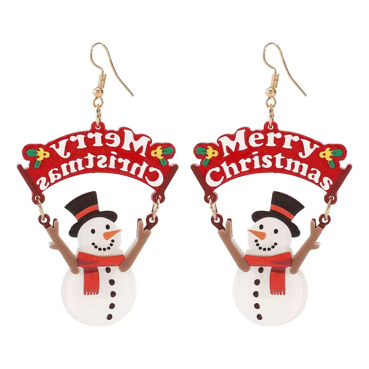 Christmas Snowman Dangle Earrings - Trendsi - Flyclothing LLC
