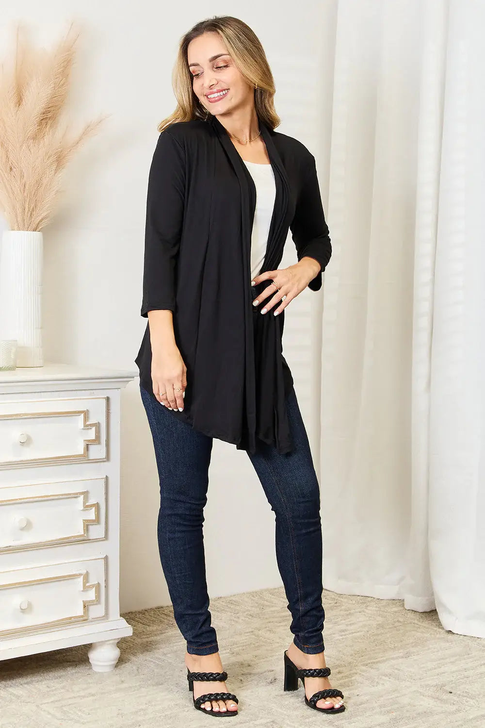 Culture Code Full Size Open Front Cardigan - Trendsi - Flyclothing LLC