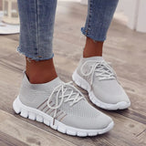 Breathable Mesh Round Toe Lace Up Athletic - Trendsi