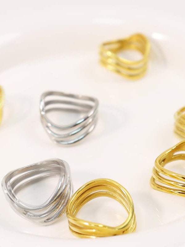 Titanium Steel Three-Layered Ring - Trendsi - Flyclothing LLC