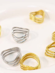 Titanium Steel Three-Layered Ring - Trendsi