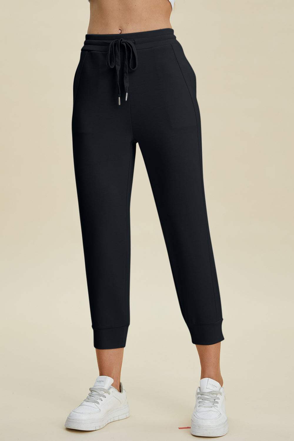 Basic Bae Full Size Air Scuba Drawstring High Waist Cropped Pants - Trendsi - Flyclothing LLC