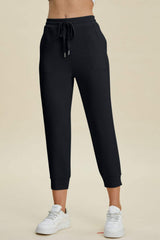 Basic Bae Full Size Air Scuba Drawstring High Waist Cropped Pants - Trendsi - Flyclothing LLC