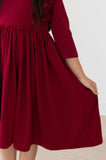SALE Burgundy Ruffle Twirl Dress - Mila & Rose ®