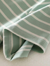 Striped Round Neck Short Sleeve Dress - Trendsi - Flyclothing LLC