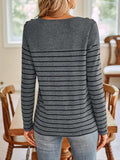 Lovelet Striped Round Neck Long Sleeve T-Shirt - Trendsi - Flyclothing LLC