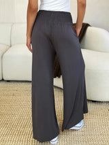 Basic Bae Full Size Smocked Wide Waistband Wide Leg Pants - ShopBasicbae - Flyclothing LLC