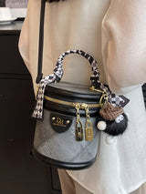 Bucket Crossbody Bag with Scarf Accent - Trendsi - Flyclothing LLC