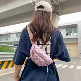 Checkered Adjustable Strap Nylon Crossbody Bag - Trendsi - Flyclothing LLC