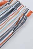 Striped Elastic Waist Shorts - Trendsi - Flyclothing LLC