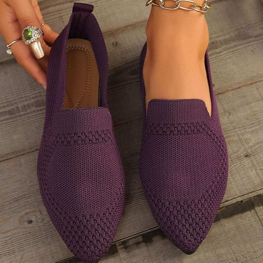 Point Toe Mesh Flats Slip-Ons - Trendsi - Flyclothing LLC