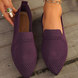 Point Toe Mesh Flats Slip-Ons - Trendsi