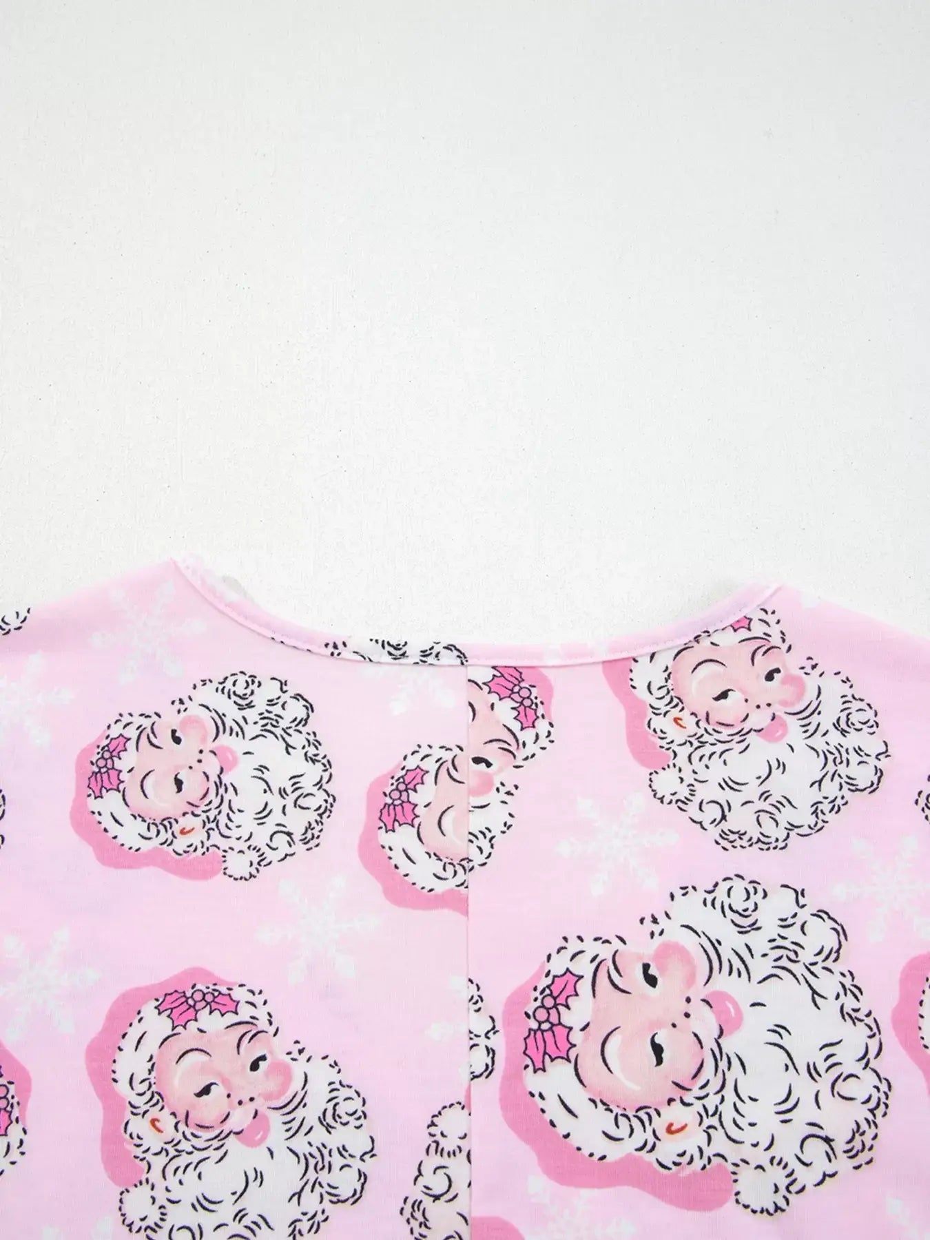 Santa Claus Print V Neck Tee Drawstring Pants 2pcs Lounge Set - Trendsi - Flyclothing LLC