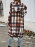 Plaid Zip Up Hooded Coat - Trendsi - Flyclothing LLC