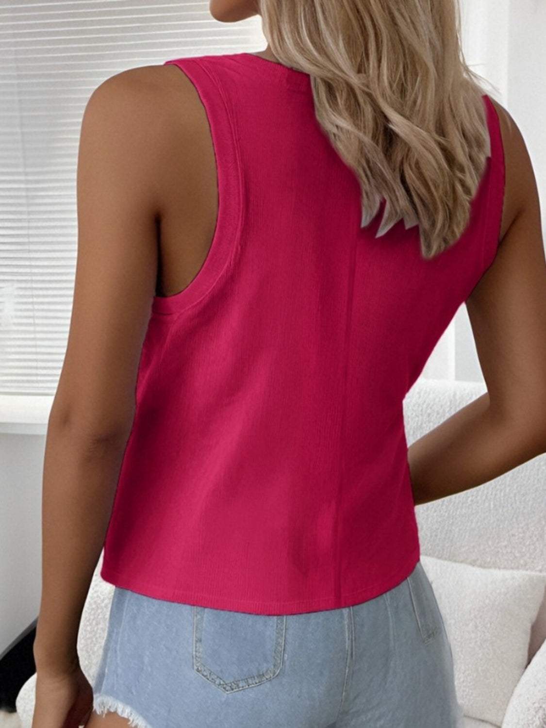 Solid Scoop Neck Tank - Trendsi - Flyclothing LLC