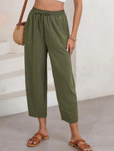 Full Size Drawtising Cropped Jogger Pants Plus Size - Trendsi - Flyclothing LLC
