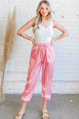 And The Why Satin Leopard Print Joggers - Trendsi - Flyclothing LLC