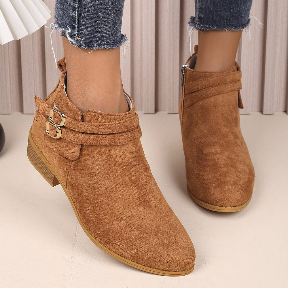 Point Toe Block Heel Boots - Trendsi