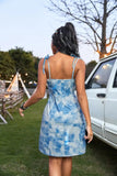 Tied Tie-Dye Sleeveless Mini Cami Dress - Trendsi