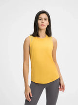 Millennia Cutout Back Round Neck Active Tank - Trendsi - Flyclothing LLC