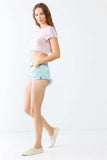 LITZ LA Distressed Ripped Denim Shorts - Trendsi - Flyclothing LLC