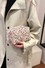 Floral Quilted Clutch with Plaid Lining - Trendsi