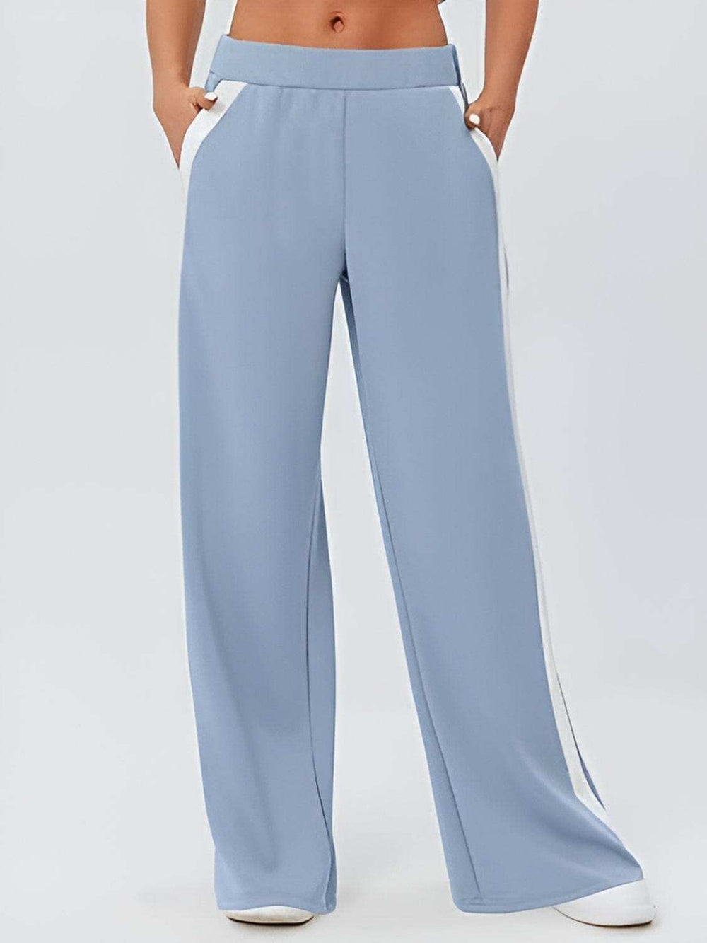 Side Striped Wide Leg Pants - Trendsi - Flyclothing LLC