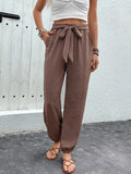 Tied High Waist Pants with Pockets Trendsi