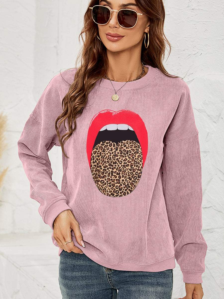 Round Neck Dropped Shoulder MAMA Graphic Sweatshirt - Trendsi - Flyclothing LLC