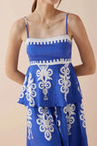 Printed Square Neck Cami and Wide Leg Pants Set - Trendsi