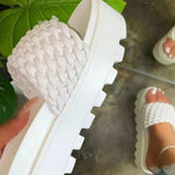 PU Leather Open Toe Platform Sandals - Trendsi - Flyclothing LLC