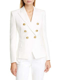Lapel Collar Long Sleeve Blazer - Trendsi - Flyclothing LLC