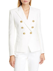 Lapel Collar Long Sleeve Blazer - Trendsi