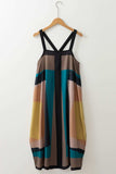 Color Block Square Neck Wide Strap Dress - Trendsi - Flyclothing LLC