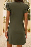 V-Neck Ruffled Cap Sleeve Dress - Trendsi - Flyclothing LLC