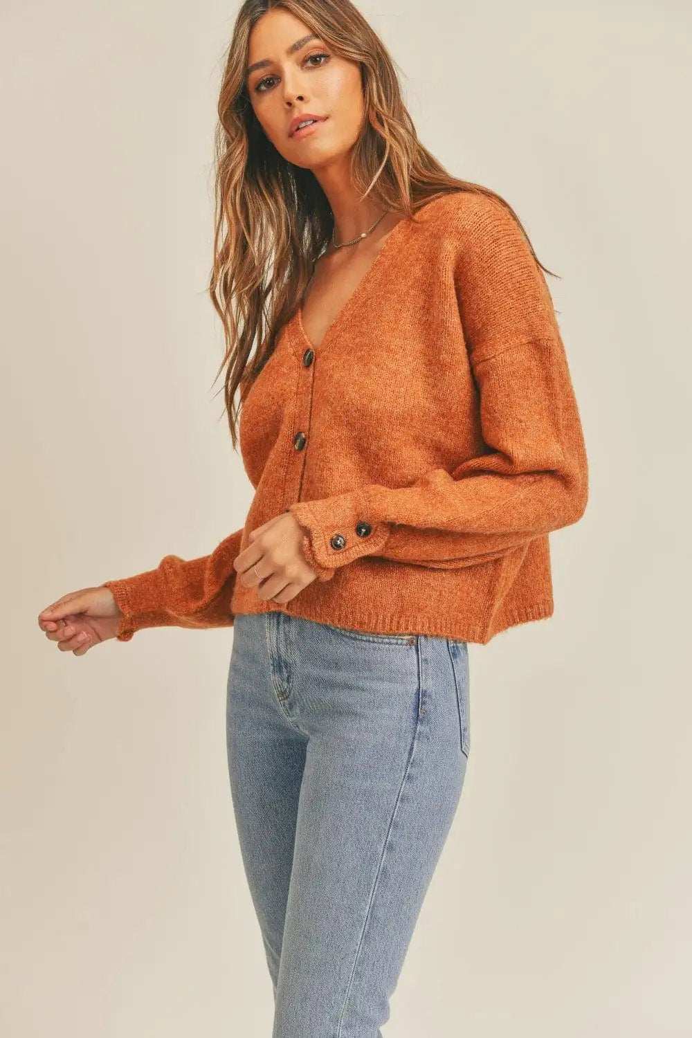 MABLE Long Sleeve Button Down Sweater Cardigan - Trendsi - Flyclothing LLC
